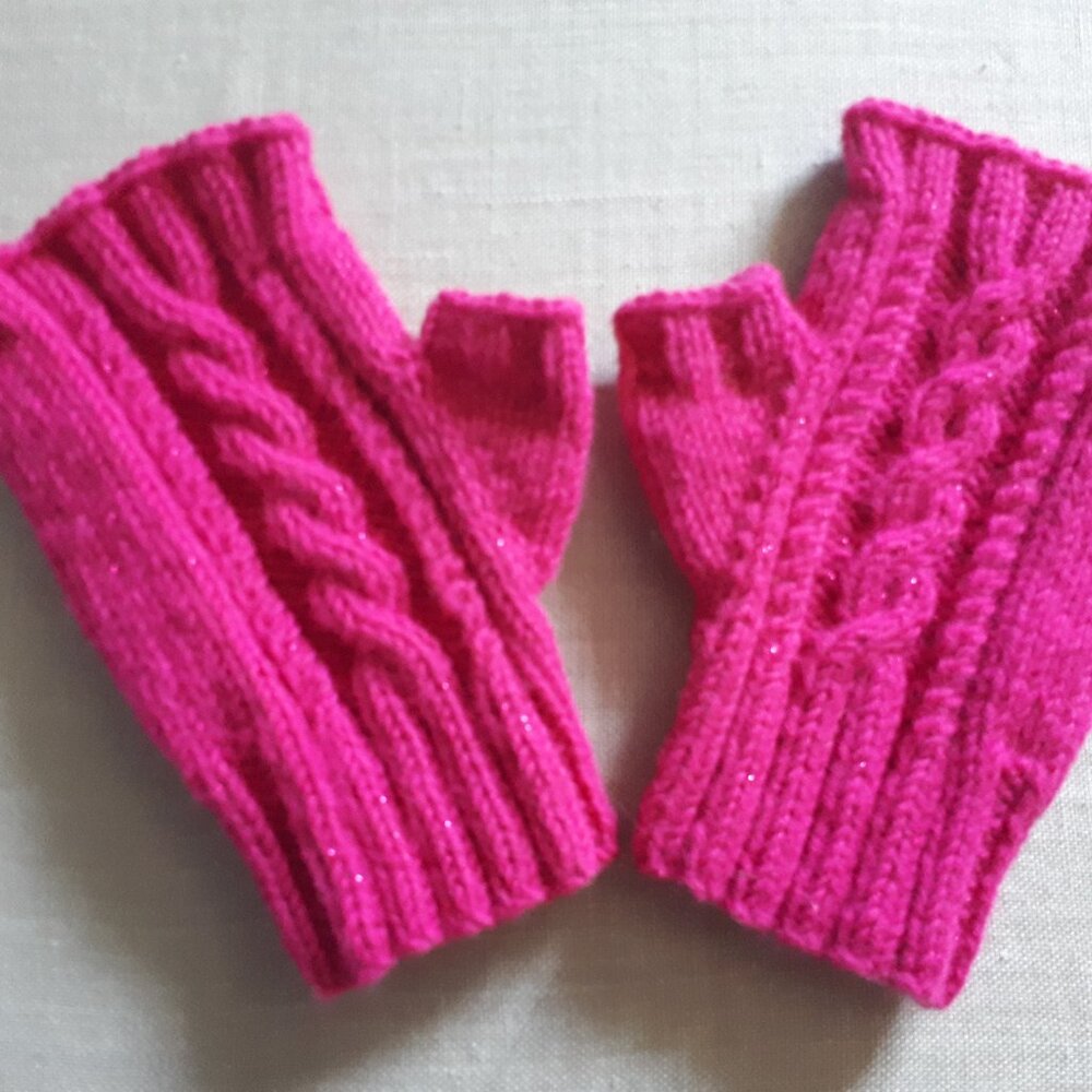Hand Made OOAK Knitted Boho Fingerless Mitts, NO Fuss Washer / Dryer Safe